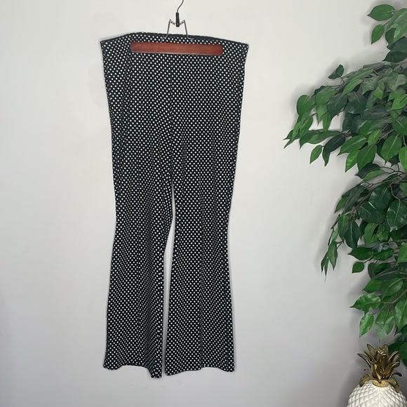 Anthropologie Essential Crop Flare Pants Pull-On Polka Dot - Picture 2 of 7